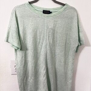 Pendleton Striped Short Sleeve Crew Neck Shirt Mint Green NWT Size Small